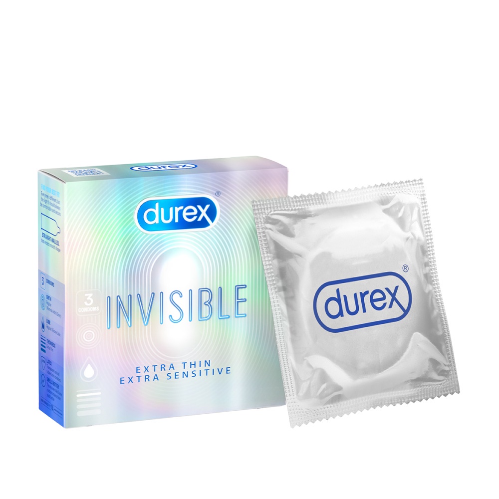 Ảnh Bao cao su Durex Invisible siêu mỏng, size 52mm, hộp 3 bao 1