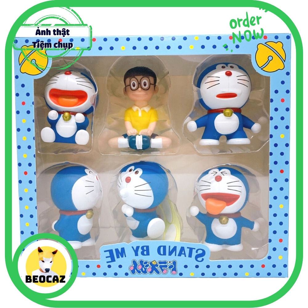 Hộp 6 mô hình Doraemon Nobita Mon Ú Mèo Máy Doremon Stand by Me dễ ...