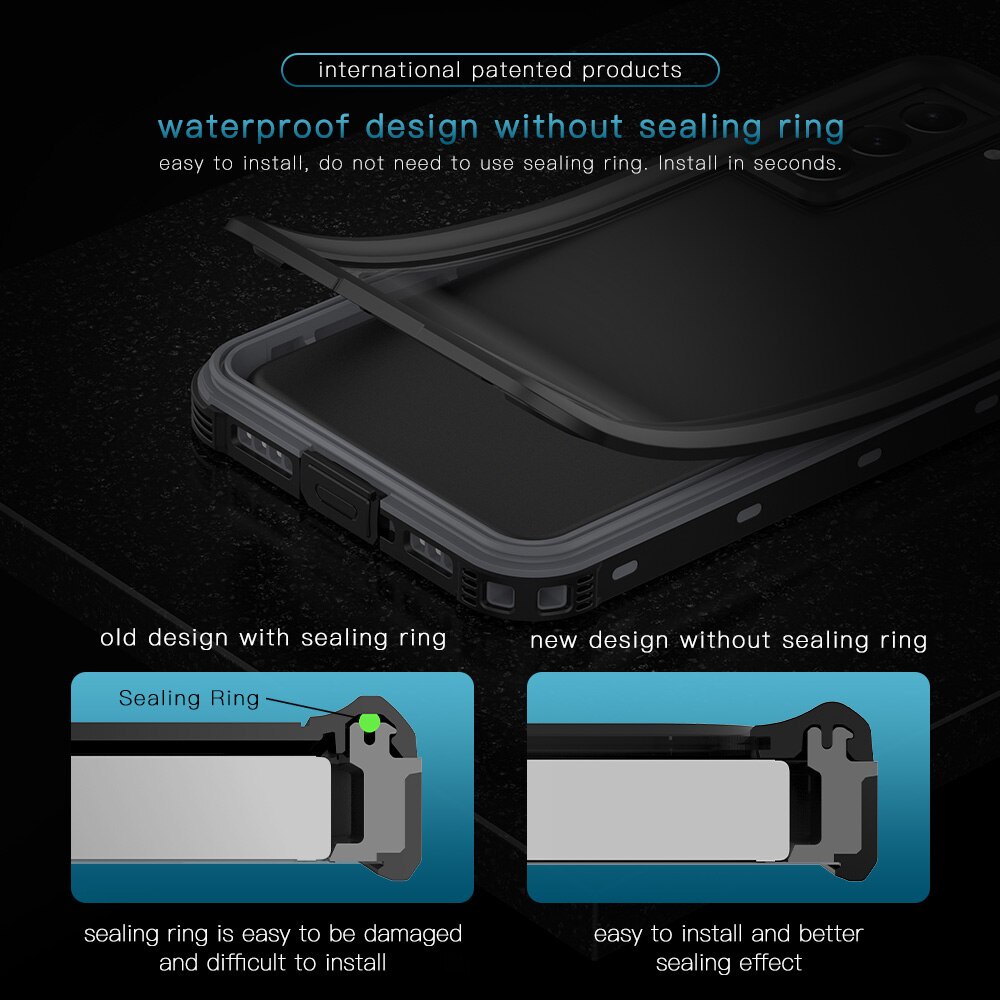 Ốp lưng chống nước S21 Ultra 5G IP68 cho Samsung Galaxy S25 S24 S22 Note 20 S23 Ultra S21 S20 FE A52 A16 Ốp lưng chống nước lặn thể thao 360 Protect S26 Plus Cover