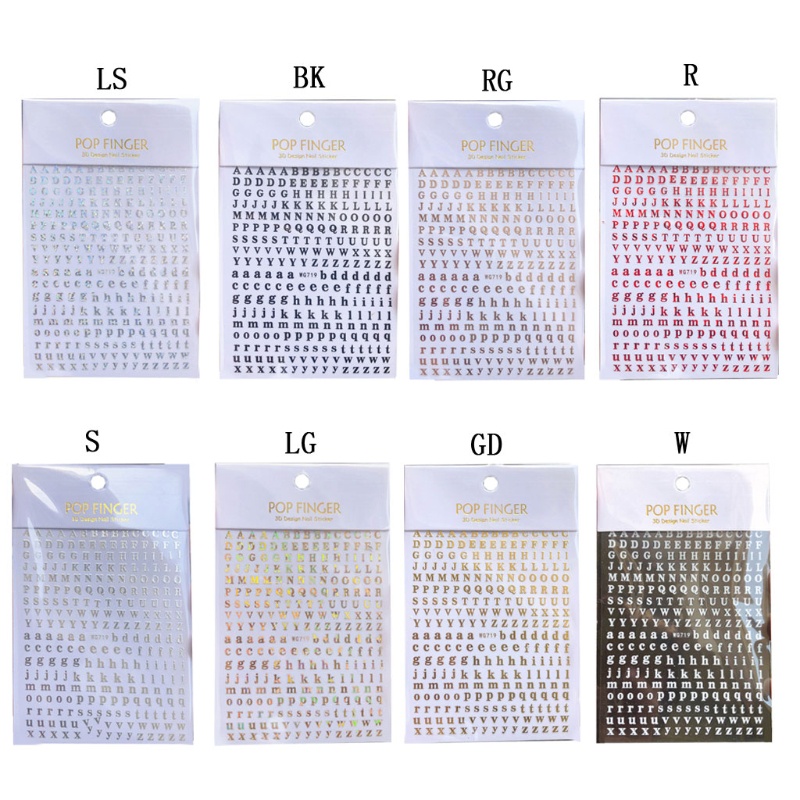 Yoi self-adhesive metal stickers 26 bronzing letter stickers diy decor a-z stickers
