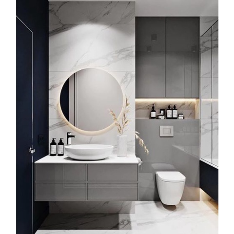 Ảnh Gương led cảm ứng FENIO hình tròn treo tường nhà tắm decor phòng ngủ bàn trang điểm 4