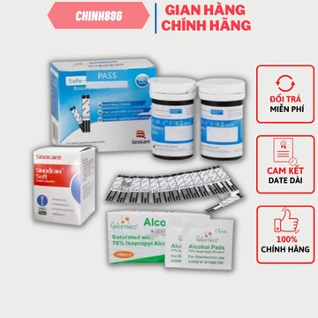 Hộp que thử đường huyết SINOCARE ACCU2 + Kim chích máu