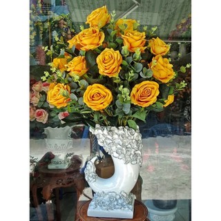 COMBO 10 cành hoa Hồng nhung- hoa giả