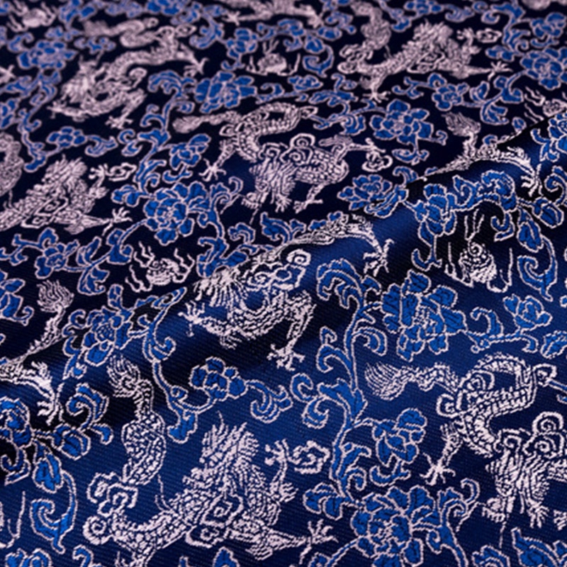 Phong Cách Trung Hoa - Sườn Xám Kimono và Túi Chắp Vá từ Vải Thổ Cẩm Jacquard Satin TJ0246