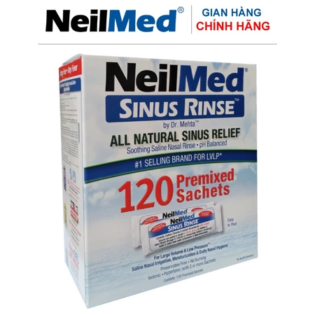 Gói Hỗn Hợp Muối Rửa Mũi Xoang Người Lớn NeilMed SinusRinse Adult Sachets (Hộp 120 gói)