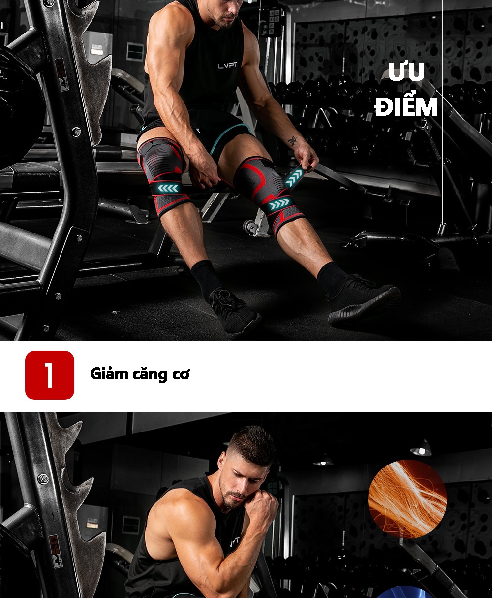 Mô tả Băng Quấn Bảo Vệ Đầu Gối (1 cái) Đai Bảo Vệ Khớp Gối Chất Liệu Thoáng Mát 2 trong 1 Cleacco BBCDG Boro Sport - 6