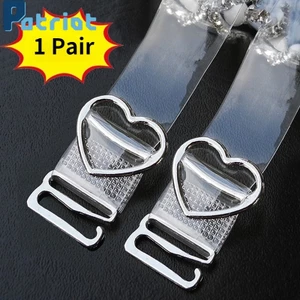 1 Cặp dây áo ngực trong suốt chống trượt có khóa thép hình trái tim dễ điều chỉnh