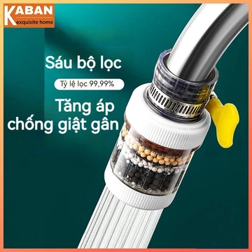 Bộ lọc vòi gia đình sáu lớp có thể tháo rời và có thể rửa được Bộ lọc tiết kiệm nước vòi hoa sen chống bắn tung tóe bộ lọc lọc nước nhà bếp đầu vòi chống bắn tung tóe với vòi sen tắm tiết kiệm nước bằ