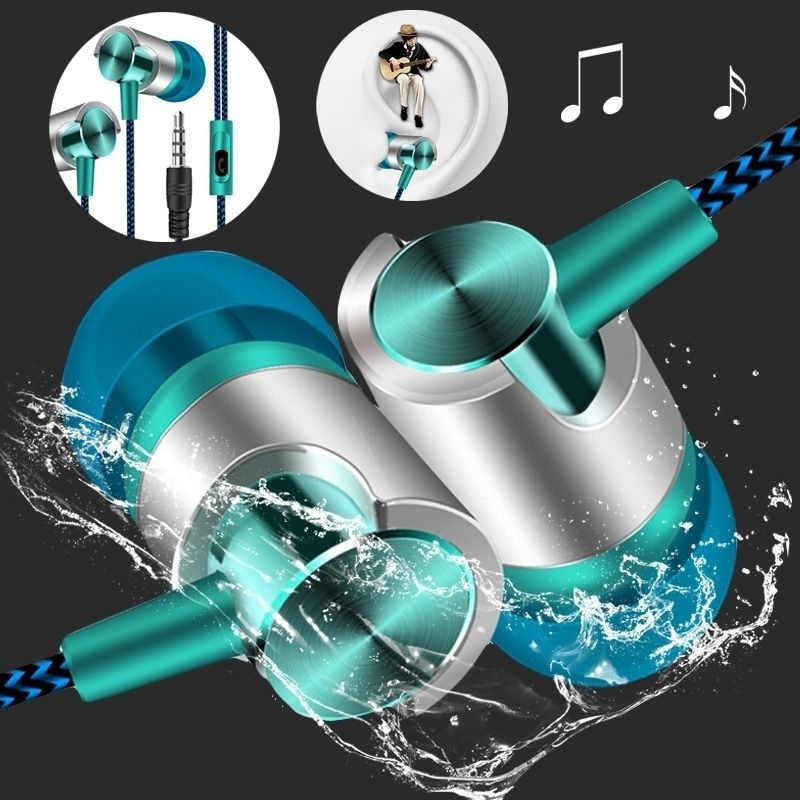 Tai Nghe In-Ear Dây Nylon Dài 1.2M / 3.5mm Âm Thanh Nổi K Tương Thích Với Điện Thoại Thông Dụng