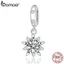 Hạt Pha Charm Hình Bông Tuyết Bamoer SCC1649 Làm Từ Bạc Thật 925 Làm Trang Sức Vòng Tay DIY