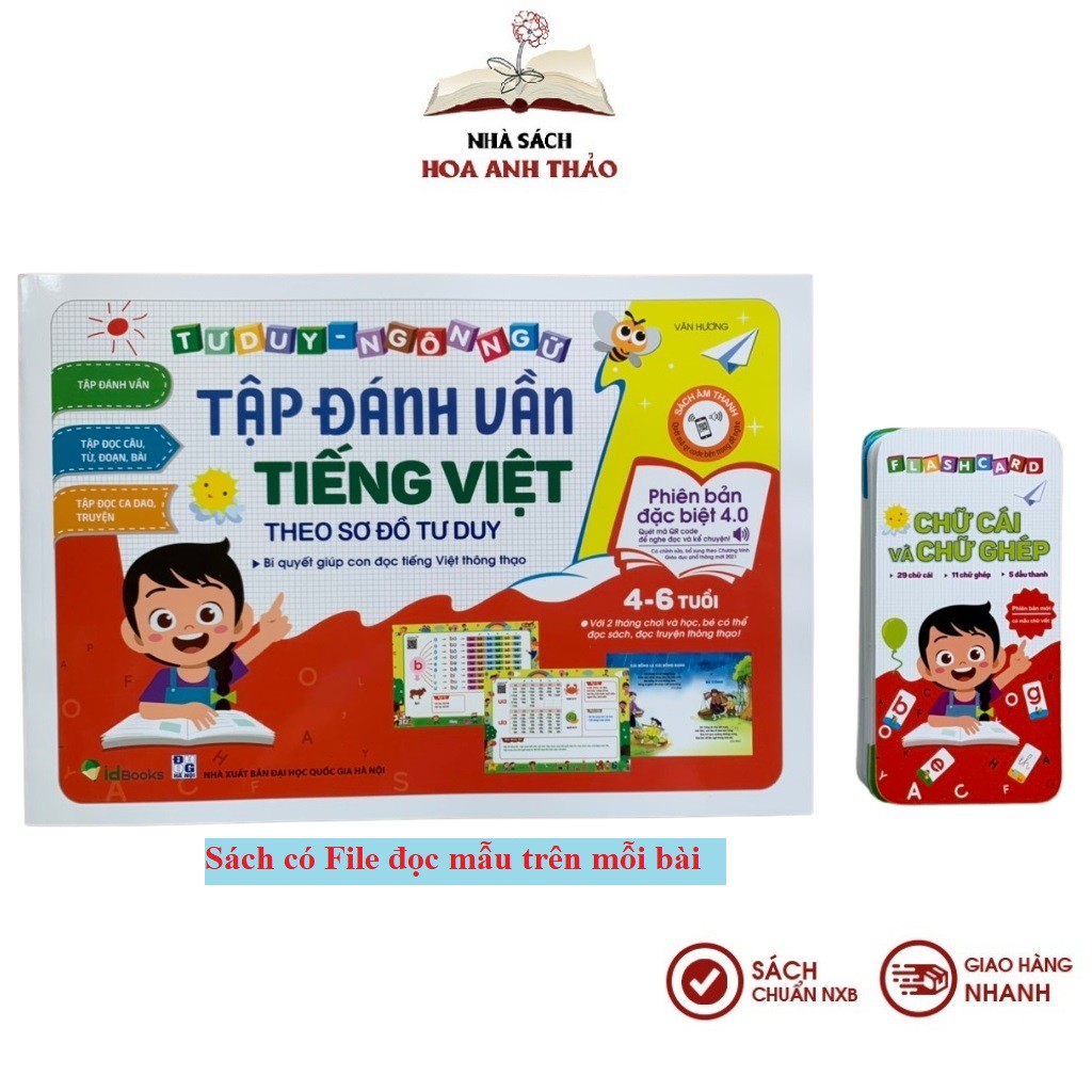 Sách - Tập đánh vần Tiếng Việt theo sơ đồ tư duy bé từ 4-6 tuổi phiên bản âm thanh 4.0