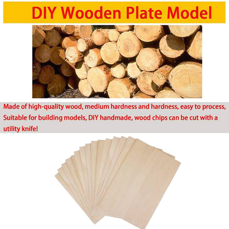 10 Gói Tấm Gỗ Chưa Hoàn Thành, Gỗ Balsa Gỗ Mỏng Cho Nhà Máy Bay Tàu Thuyền Nghệ Thuật Và Thủ Công, Đồ Trang Trí DIY
