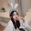 Bờm tóc cute Hàn quốc tai thỏ phối hoa