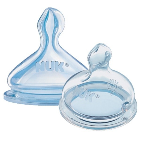 Ảnh Ty bình sữa Nuk cổ rộng Silicone số 1M vỉ 2 cái V089 1