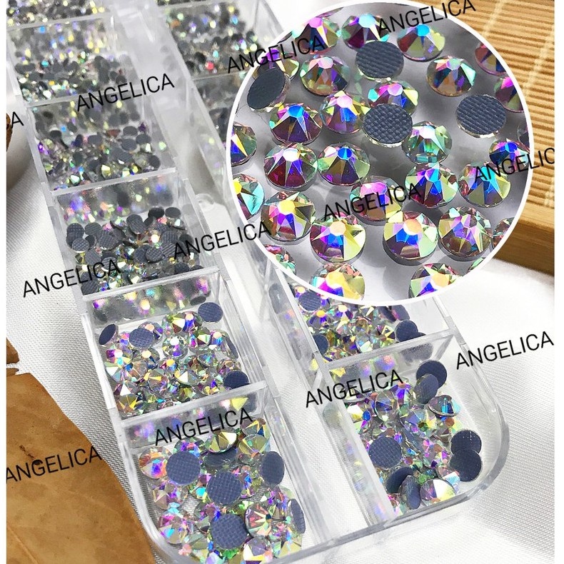 Đá Chân Lưới Nail 16 Khía Crystal AB 802 Đính Móng ANGELICA 802