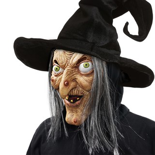 Mặt nạ phù thủy đáng sợ cho bữa tiệc Halloween Mặt nạ ma bí ngô Mũ Cosplay Yan Mặt nạ trang trí tiệc gia đình