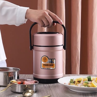 Hộp Cơm Giữ Nhiệt Inox 304 3 Ngăn Chống Tràn Dung Tích 1.5L–2L Có Quai Xách – Camhomeware