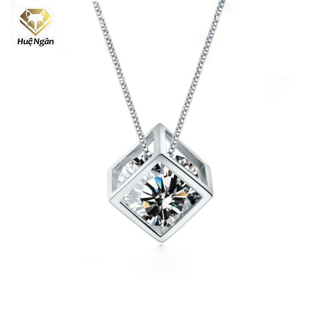 Ảnh Dây chuyền bạc Ý 925 Huệ Ngân - Hình lập phương cá tính PP1522 1