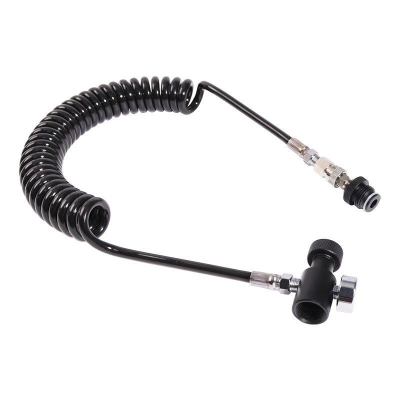 Ống cuộn từ xa Paintball Co2 Khí nén có kiểm tra trượt và đồng hồ đo khổ 3000psi