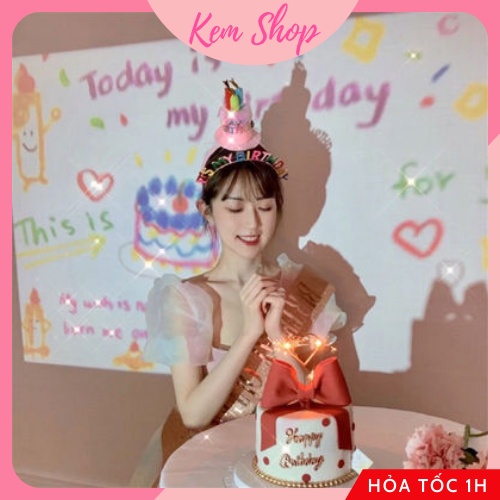 Máy Chiếu Sinh Nhật Mini Phông Nền Họa Tiết Happy Birthday Trang Trí Sinh Nhật - Kemshop K41