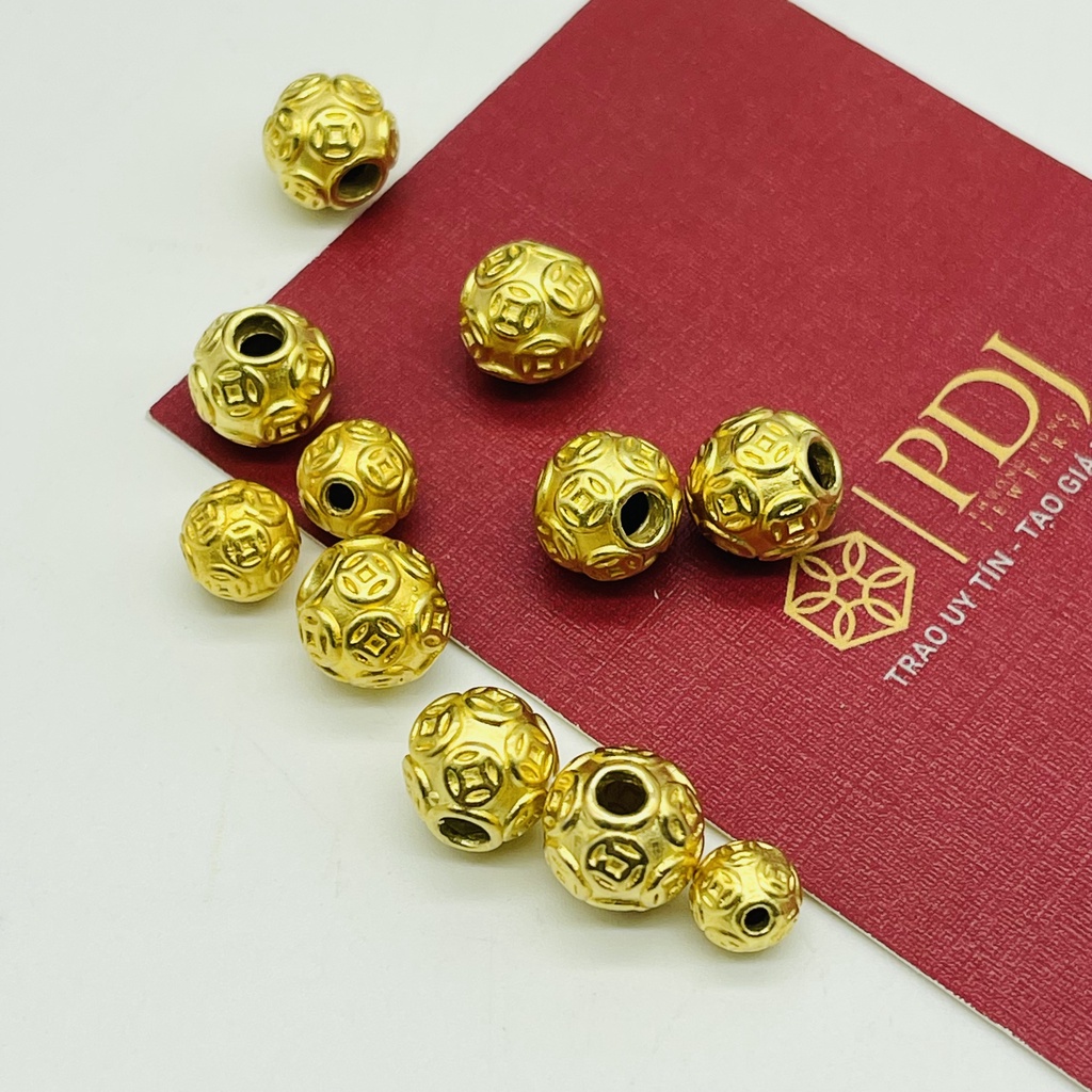 Ảnh Charm bi bạc si vàng PDJ dùng để mix với vòng đá phong thủy - Trang sức PDJ 1
