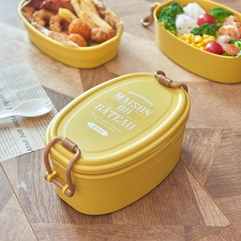 Ins 700ml Hộp Cơm Trưa Cắm Trại Dã Ngoại Lò Vi Sưởi Ấm Tiện Lợi Sinh Viên Nữ Tính Đơn Giản Nhân Viên Văn Phòng Trái Cây Hộp Cơm Trưa Hai Tầng