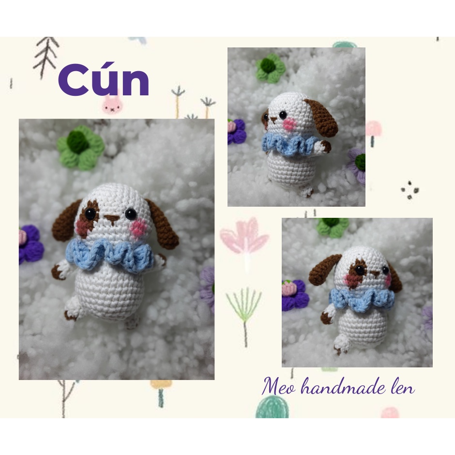 Bộ 8 thú bông len ngộ nghĩnh - Handmade len - Amigurumi (có chuông)