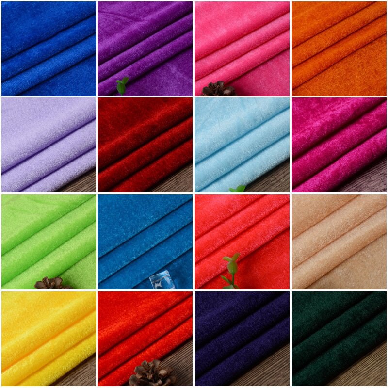 Polyester Đan Nhuộm Sang Trọng Vải Làm Dày Vải Nhung Ngắn Chải Vải DIY Cho Trang Phục Sân Khấu Và Đồ Chơi Búp Bê TJ1158