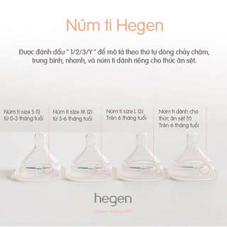 Núm ty HEGEN dành cho bé 0m+ / 3m+ / 6m+ / Y-cut 6m+