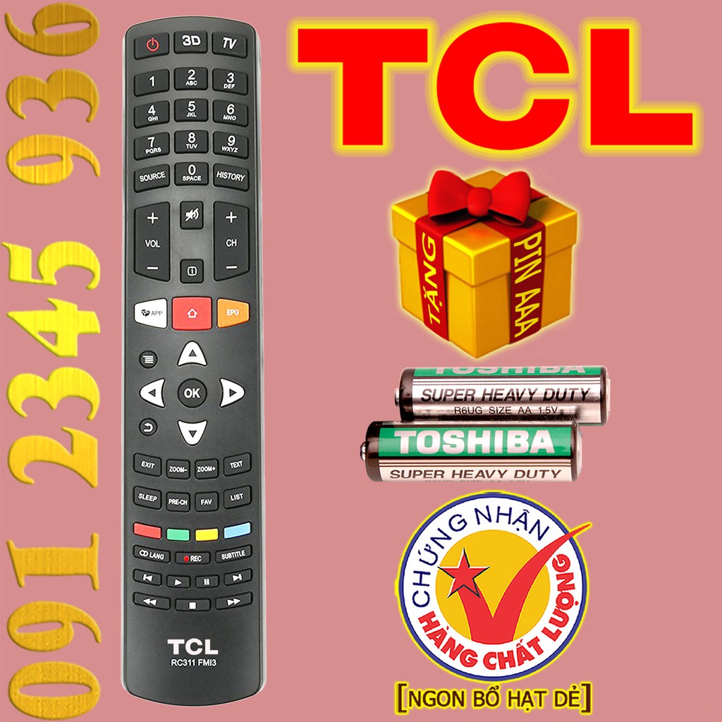 Điều khiển TCL mã số RC311 FMI3 cho Tivi Smart. (Mẫu số 2) | Shopee ...