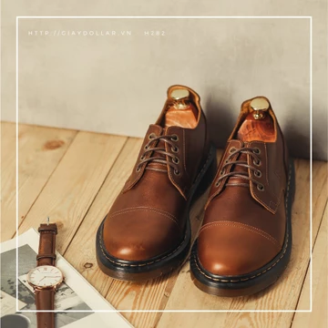 giày đốc, giày đốc da thật, giày dr.marten, giày da bò, giày da thật, giày phượt, giày patina, giày bụi, H282