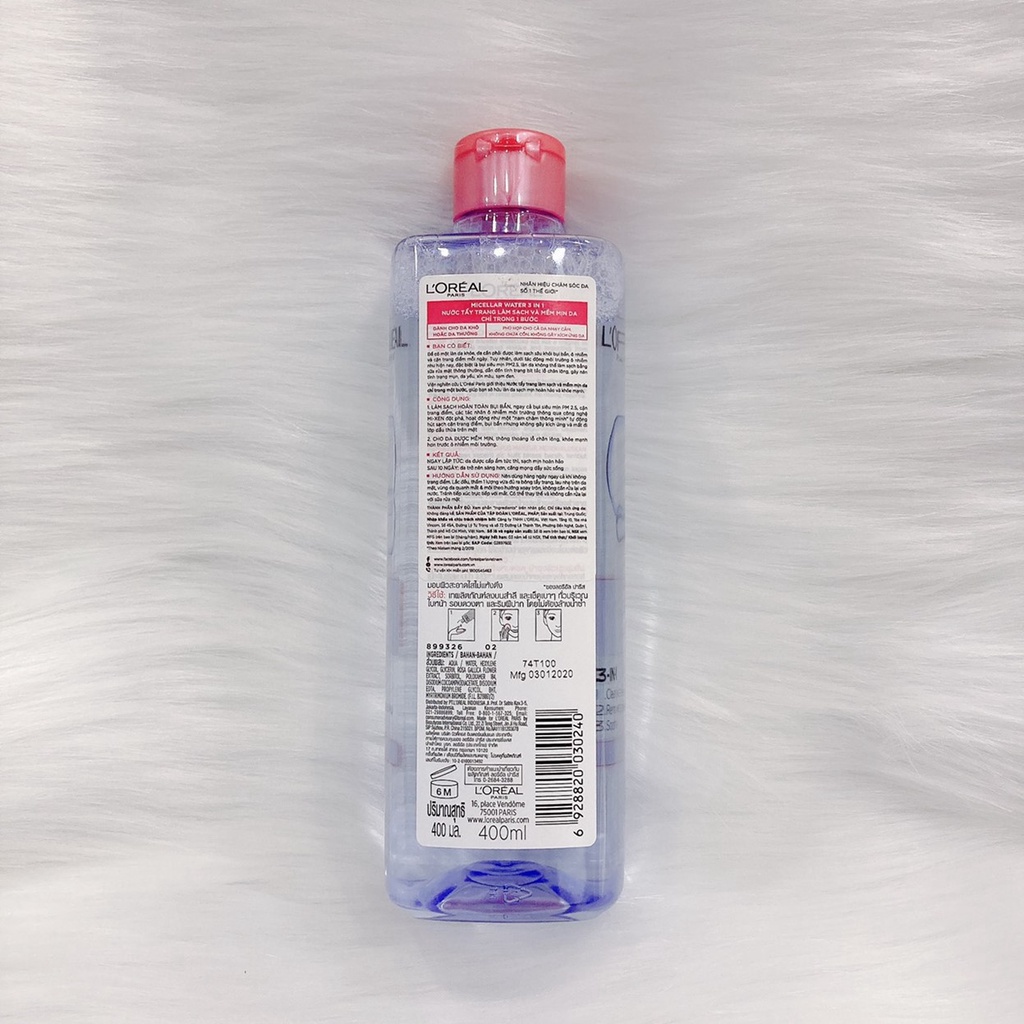Ảnh Nước Tẩy Trang Cho Mọi Loại Da L'Oreal Paris 3-in-1 Micellar Water (95ml/400ml) 4