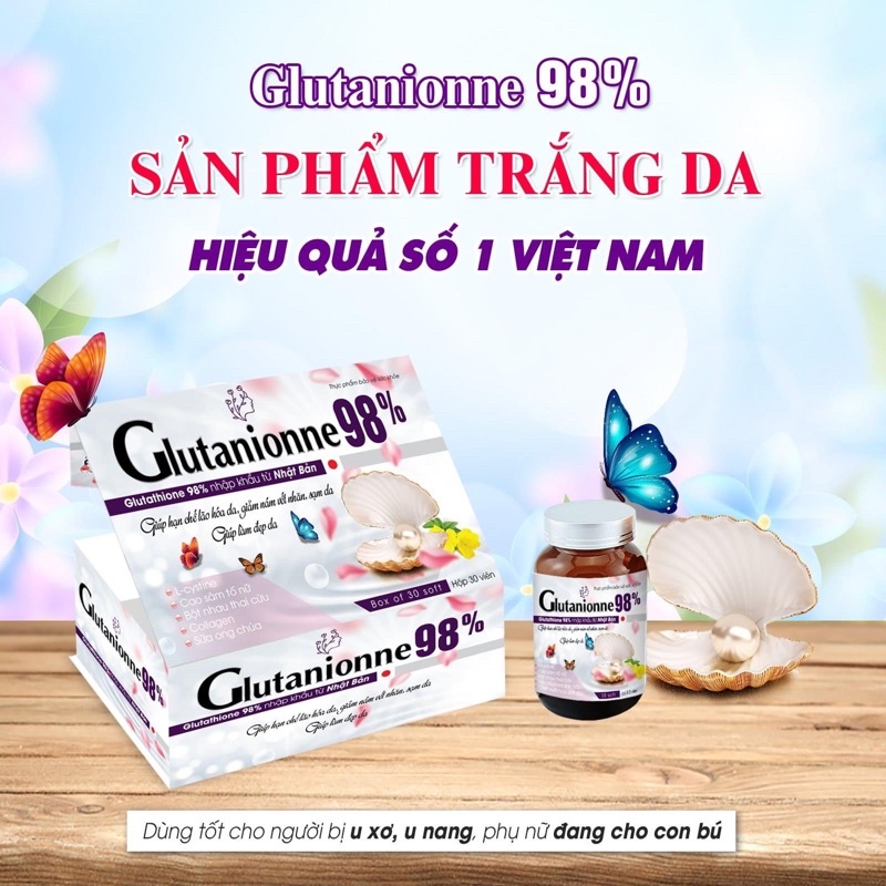glutathione 98 là gì Viên uống trắng da 98% bổ sung Collagen và Glutathione giúp đẹp da giảm nám chống lão hoá cân bằng nội tiết Liposomal Glutathione Setria L-Glutathione 500mg