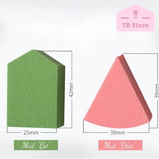 [1 cái] Mút trang điểm Bơ Đào góc cạnh trang điểm tách lẻ 1 cái