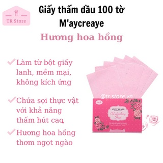 Giấy Thấm Dầu Maycreate Gói 100 Tờ - Chất Liệu Giấy Lanh Tự Nhiên, Mềm Mại, Giữ Lớp Make Up Lâu Trôi