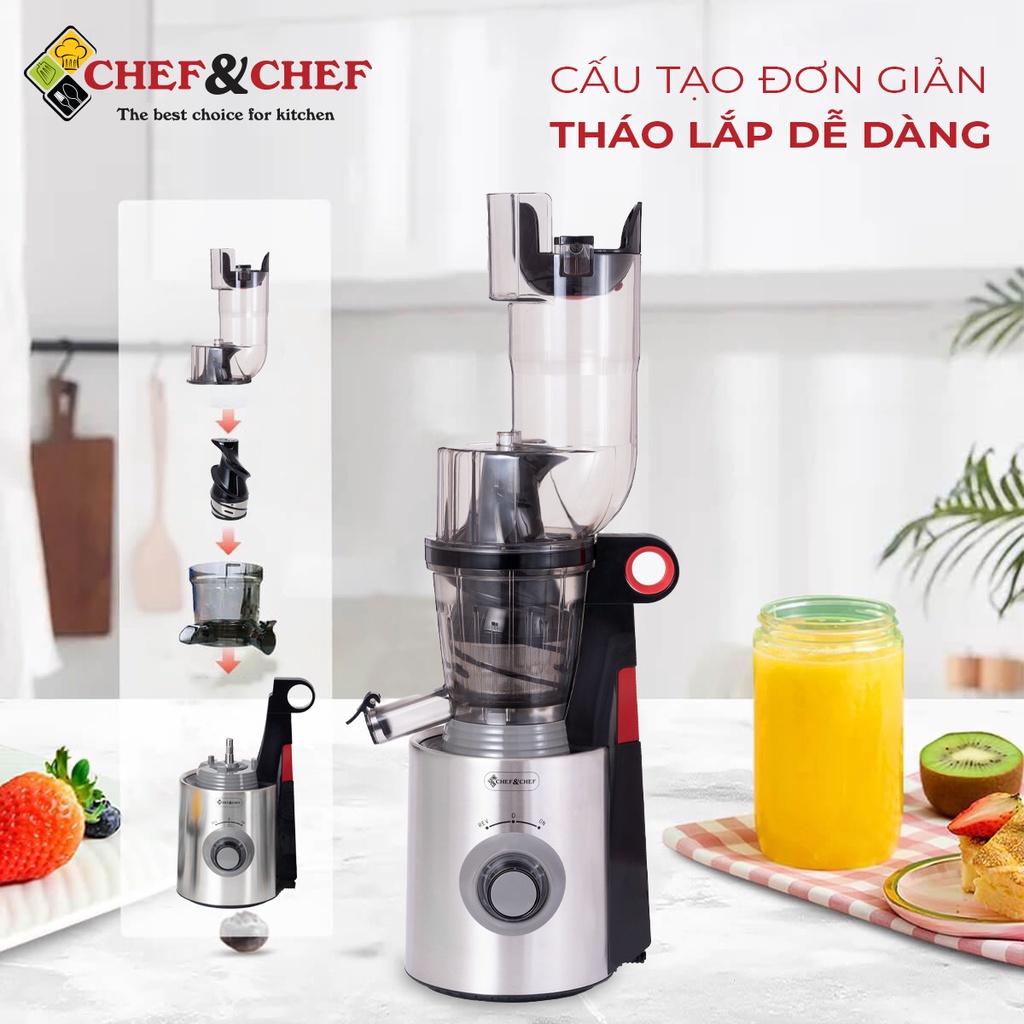 Ảnh Máy Ép Chậm 2 Trong 1 CH-801D – Ép Nguyên Trái, Kèm Đầu Vắt Cam – Bảo Hành Tại 12 Tháng 2