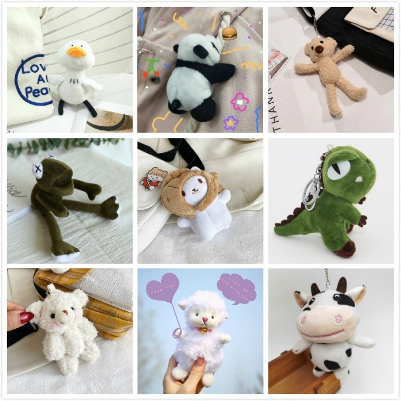 Dễ Thương Sang Trọng Móc Khóa Mặt Dây Chuyền Túi Phụ Kiện Ins Phong Cách Schoolbag Mặt Dây Chuyền Khủng Long, Vịt Dễ Thương, Gấu, Ếch, v.v. Quà tặng ngày lễ hoặc sinh nhật