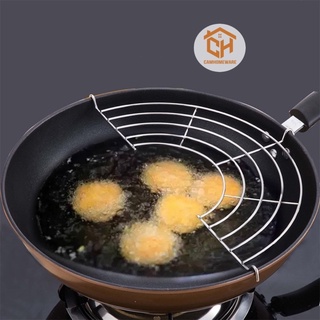 Vỉ Gác Chảo Chiên Rán Dầu Mỡ Loại Dày Bằng Inox Cam Homeware