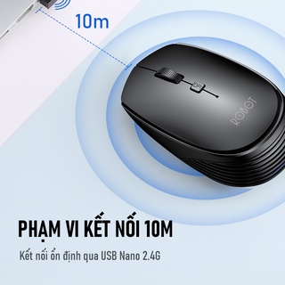 Chuột Không Dây ROBOT M205 - USB 2.4Ghz, Nhỏ Gọn, Có Nút Tùy Chỉnh Độ Phân Giải, Phù Hợp PC/ Laptop