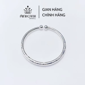 Kiềng Bạc Chạm Khắc Họa Tiết Hình Rồng Cho Bé - Minh Canh Jewelry