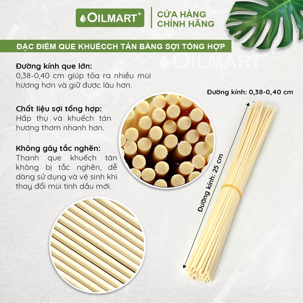 Ảnh Que Mây Khuếch Tán Tinh Dầu Oilmart Giúp Khử Mùi, Tỏa Hương Xa 1