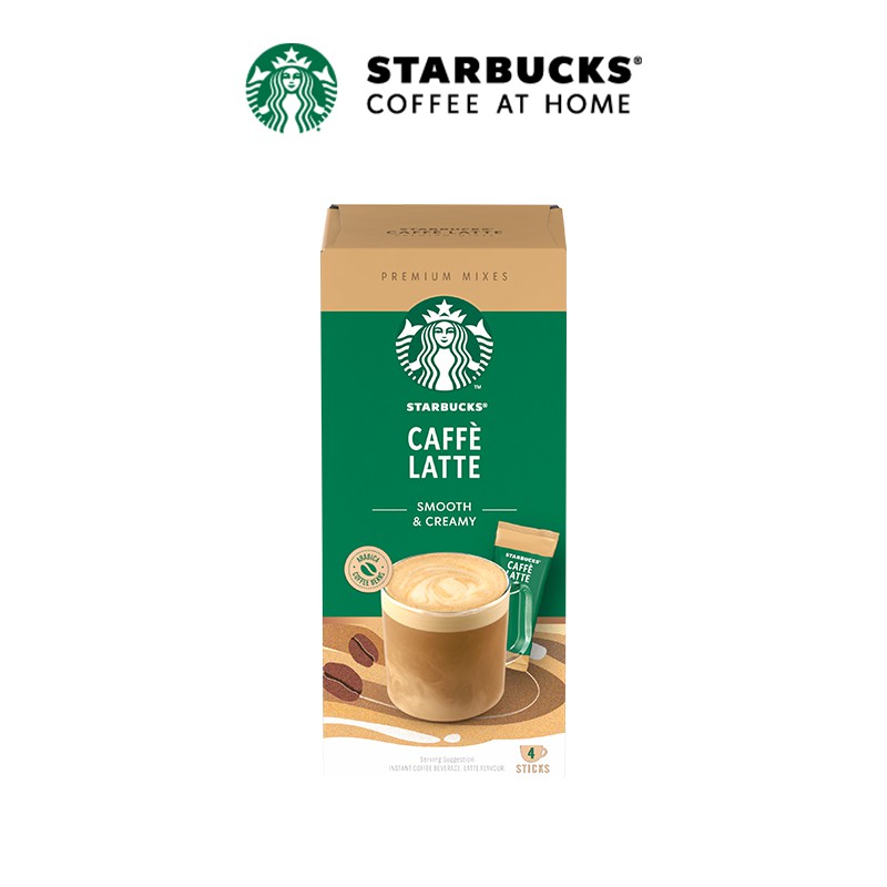 Cà phê hoà tan cao cấp Starbucks Caffè Latte (Hộp 4 gói x 14g)