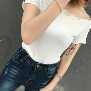 Áo trễ vai thun gân