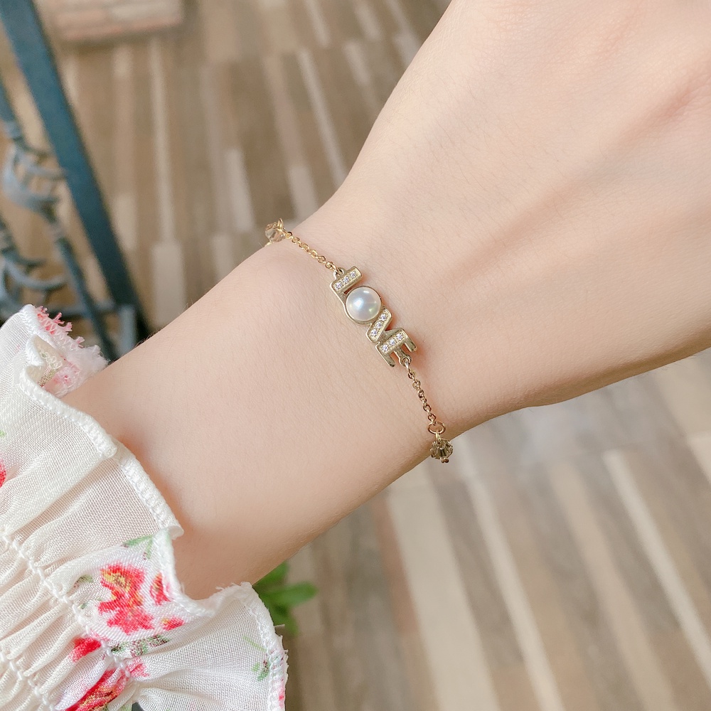 Lắc tay ESME vòng tay chữ LOVE ES098 (Màu Vàng/Vàng Hồng)