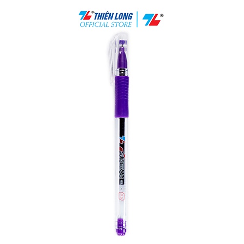 Ảnh Bút Gel Thiên Long GEL-08 ngòi 0.5mm mực xanh/đỏ/đen/tím có nắp đậy, đệm cầm tay phù hợp cho học sinh 3