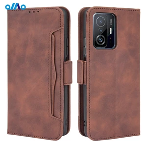 Bao da điện thoại dạng ví da lật cao cấp cho Xiaomi 11t redmi note 10 t10 5g mi10t pr