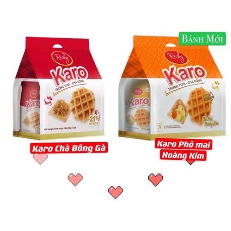 Túi 6 gói bánh caro Richy trứng tươi chà bông/Phô mai hoàng kim(date ...