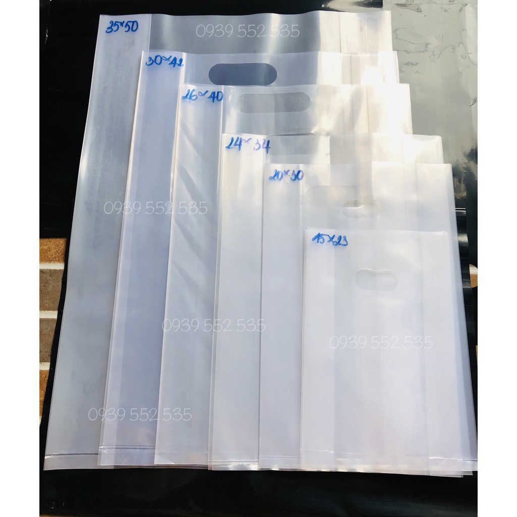 {500gr/size}- túi Nilon PE trong dẽo, túi gói hàng, túi xách hàng nặng ...