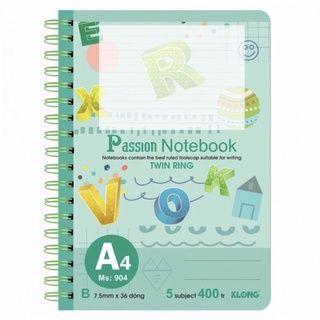Sổ A4 Klong lò xo kép Bìa Nhựa Cao Cấp 400 trang 70/92; MS: 904