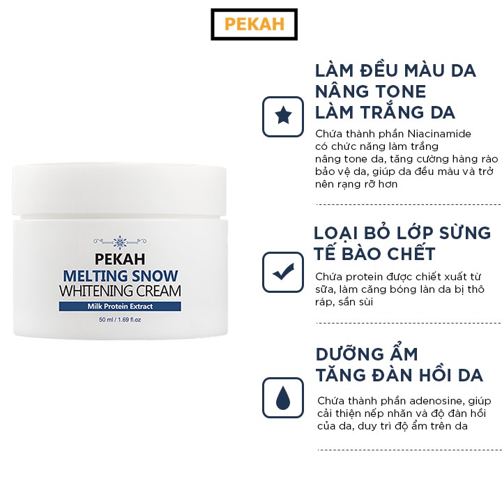 Ảnh Kem Dưỡng Trắng Nâng Tone Da PEKAH Melting Snow Whitening Cream 50ml 3